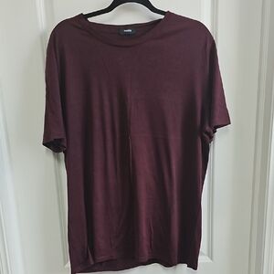 Theory Red Short Sleeve Tee Soft Crew Neck